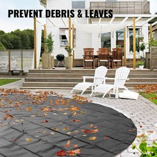 Cubierta de Seguridad para Piscina, Cubierta para Piscina In-ground de 13 pies de Diámetro, Cubiertas de PVC Charcoal para Piscinas, Cubierta de Seguridad Redonda para Piscina Cubierta de Segurida...