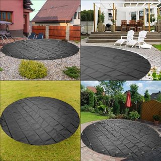 Cubierta de Seguridad para Piscina, Cubierta para Piscina In-ground de 13 pies de Diámetro, Cubiertas de PVC Charcoal para Piscinas, Cubierta de Seguridad Redonda para Piscina Cubierta de Segurida...