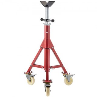 Soporte de Tubo, Soporte de Gato para Tubo, Soporte de Tubo con Cabeza en V Altura Ajustable 71.12-132.08 cm, Soportes de Gato para Tubo con Ruedas, Soportes de Tubo Portátiles Plegables 0.3175 a ...