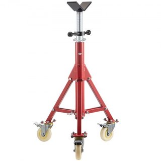 Soporte de Tubo, Soporte de Gato para Tubo, Soporte de Tubo con Cabeza en V Altura Ajustable 71.12-132.08 cm, Soportes de Gato para Tubo con Ruedas, Soportes de Tubo Portátiles Plegables 0.3175 a ...