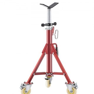 Soporte de Tubo, Soporte de Gato para Tubo, Soporte de Tubo con Cabeza en V Altura Ajustable 71.12-132.08 cm, Soportes de Gato para Tubo con Ruedas, Soportes de Tubo Portátiles Plegables 0.3175 a ...