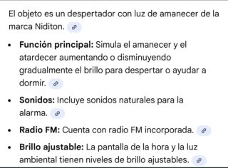 Radio Despertador NIDITON Luz Simula Amanecer
