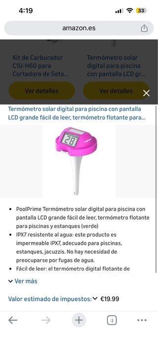 Termómetro Solar Digital Piscina Flotante LCD
