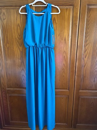 Vestido largo azul Zara