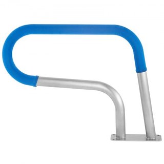 Barandilla de piscina 30x22" Barandilla de piscina de acero inoxidable 304 Capacidad de carga de 250LBS Barandilla de piscina a prueba de óxido con cubierta de agarre azul y broca M8 y tornillos a...