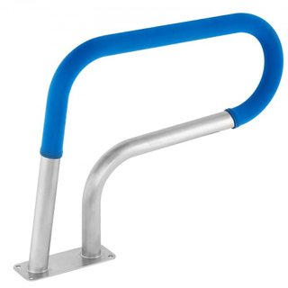 Barandilla de piscina 30x22" Barandilla de piscina de acero inoxidable 304 Capacidad de carga de 250LBS Barandilla de piscina a prueba de óxido con cubierta de agarre azul y broca M8 y tornillos a...