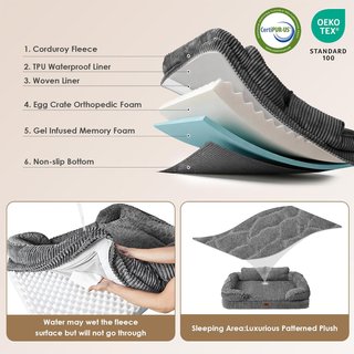 EHEYCIGA cama perro XL viscoelástica impermeable