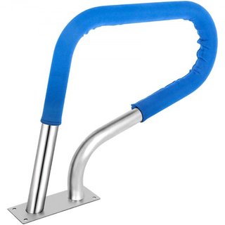 Barandilla de piscina 32x23" Barandilla de piscina de acero inoxidable 304 Capacidad de carga de 250LBS Barandilla de piscina a prueba de óxido con cubierta de agarre azul y broca M8 y tornillos a...