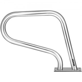 Barandilla de piscina 32x23" Barandilla de piscina de acero inoxidable 304 Capacidad de carga de 250LBS Barandilla de piscina a prueba de óxido con cubierta de agarre azul y broca M8 y tornillos a...