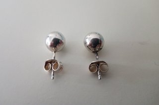 PENDIENTES PLATA DE LEY - BOLAS 6 MM - NUEVOS