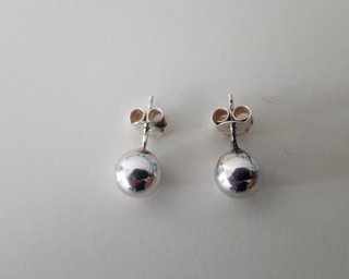 PENDIENTES PLATA DE LEY - BOLAS 6 MM - NUEVOS