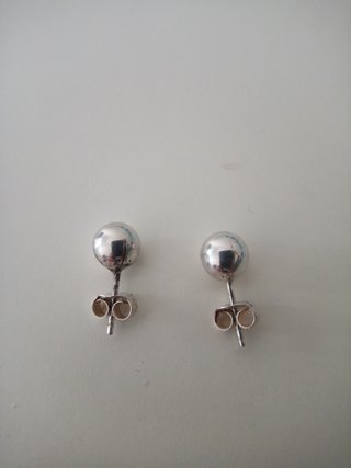 PENDIENTES PLATA DE LEY - BOLAS 6 MM - NUEVOS