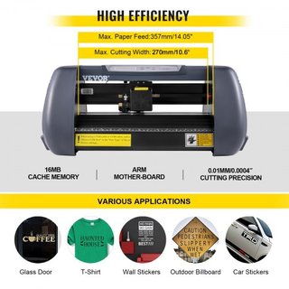 Tagliavinile, Stampante Vinile 375 mm, Plotter con Alimentazione Max 14 Pollici, Forza e Velocità Regolabili per Fabbricazione Segnali