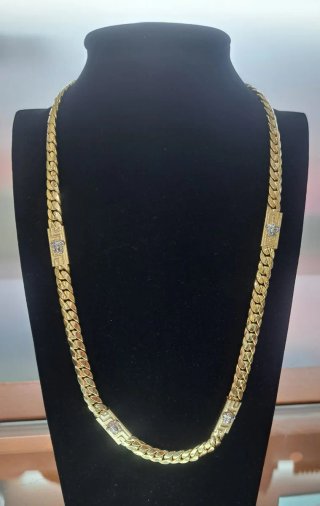 Cadena Versace Oro 18k Cubana