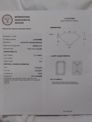 Colgante Diamante Lab Grown Oro 14k