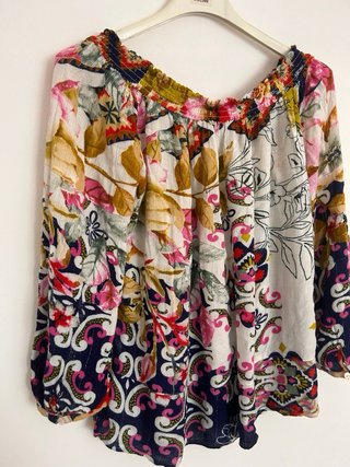 Blusa Desigual Multicolor Hombros Descubiertos