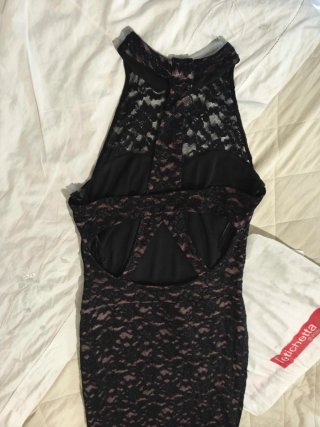 Abito lungo pizzo nero cerimonia