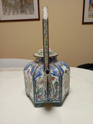 Tetera China cloisonné floral