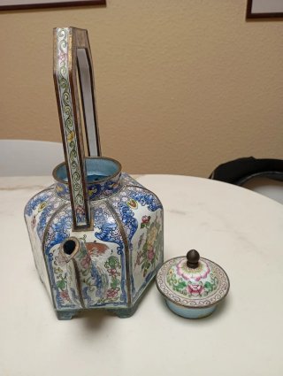 Tetera China cloisonné floral