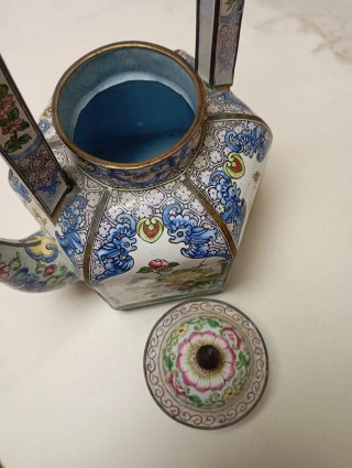 Tetera China cloisonné floral