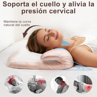 MAILIRIOUS almohada cervical viscoelástica rosa