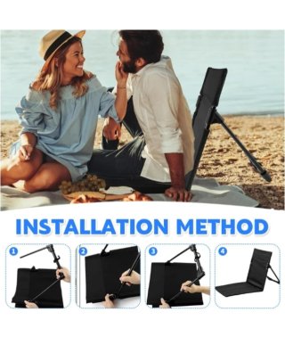 Silla plegable playa/camping negra 2 unidades