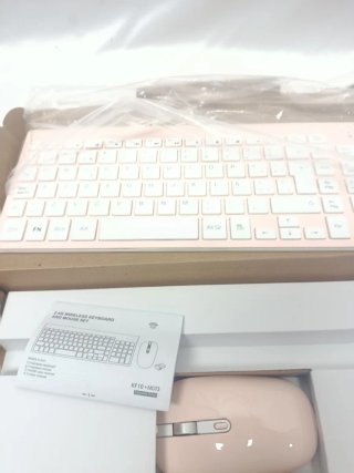 Teclado y Ratón Inalámbrico Rosa
