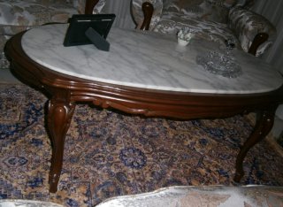 Mesa de centro madera y mármol
