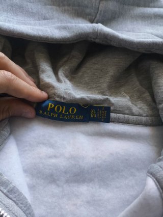 polo ralph lauren grey zip up hoodie fleece lined