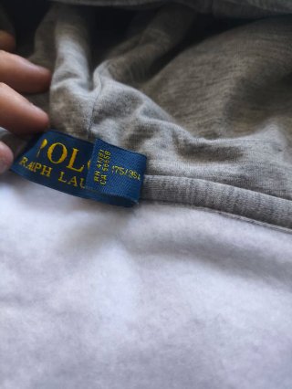 polo ralph lauren grey zip up hoodie fleece lined