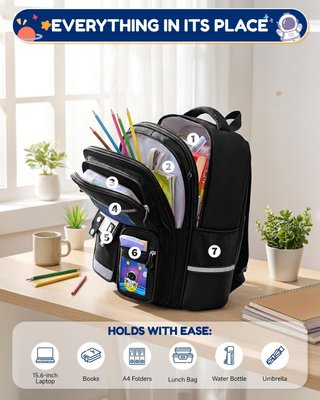 AMYTHE Mochila escolar 20L 6 ruedas desmontable