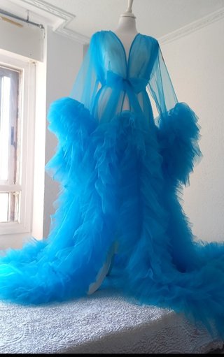 Bata Novia Tul Azul Talla Única no se admite bajad