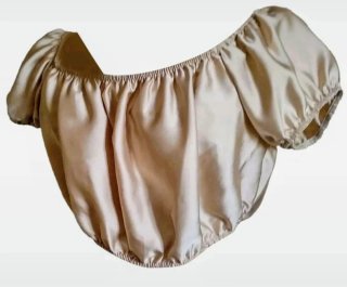 Top corto beige effetto seta