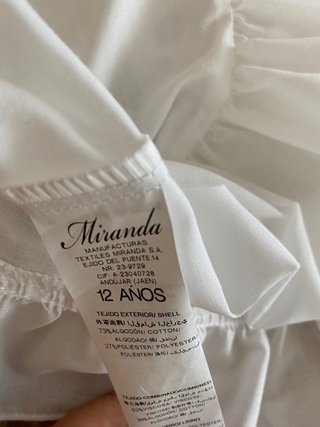 Vestido fiesta niña blanco con lazo