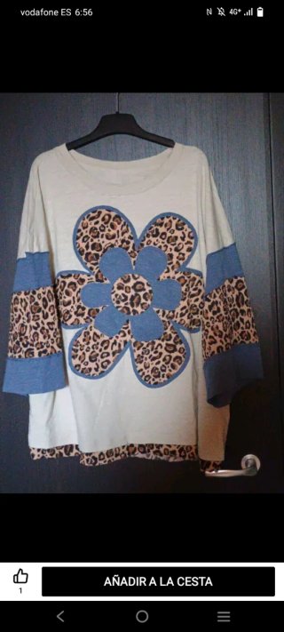 Camiseta bohemia con estampado floral de leopardo