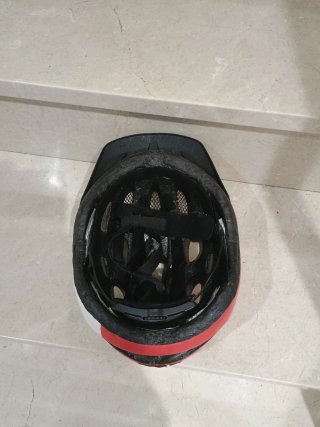 Casco de bicicleta Rockrider blanco y rojo