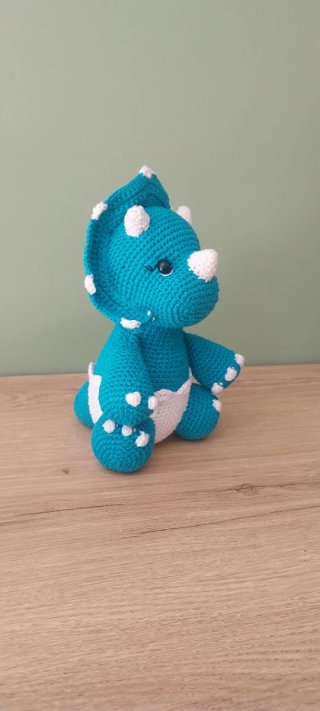 Dinosauro Amigurumi Triceratopo Blu