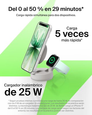 BELKIN UltraCharge Pro Cargador Qi2 25W MagSafe