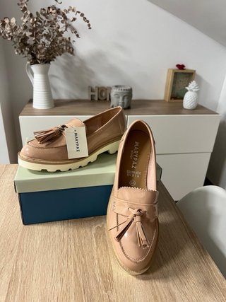 Zapatos Marypaz Talla 38 Beige Nuevos