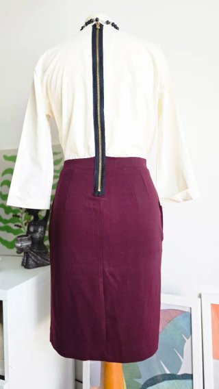Abito Mango Cotone Bordeaux e Crema Tg M