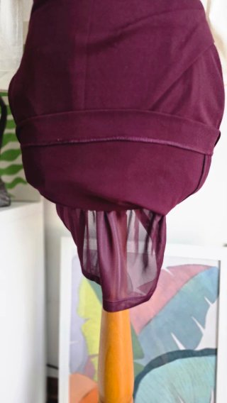 Abito Mango Cotone Bordeaux e Crema Tg M