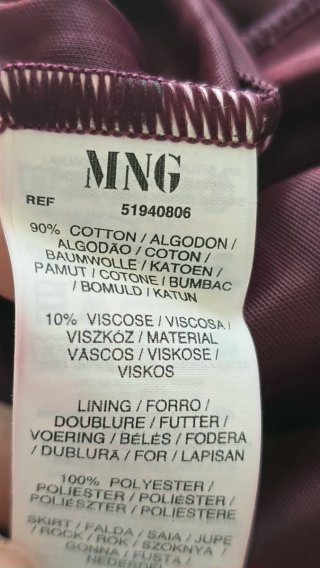 Abito Mango Cotone Bordeaux e Crema Tg M