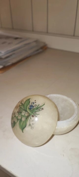 Coppia Portagioie d'epoca floreale