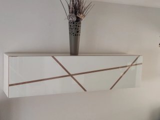 Mueble bar cristal y madera