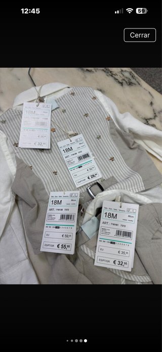 Conjunto vestir bebé niño