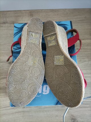 Sandalias esparto rojas