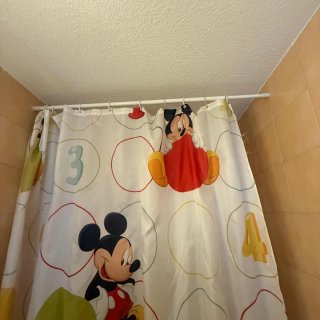 Cortina de ducha Mickey Mouse y barra