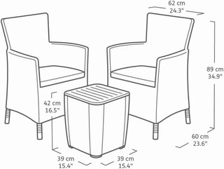 Set Balcone Keter 2 Poltrone + Tavolino