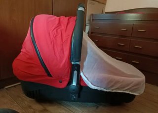 Carrito Jane Pro con Capazo Rojo