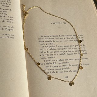 Collar Dije Monedas Oro Minimalista